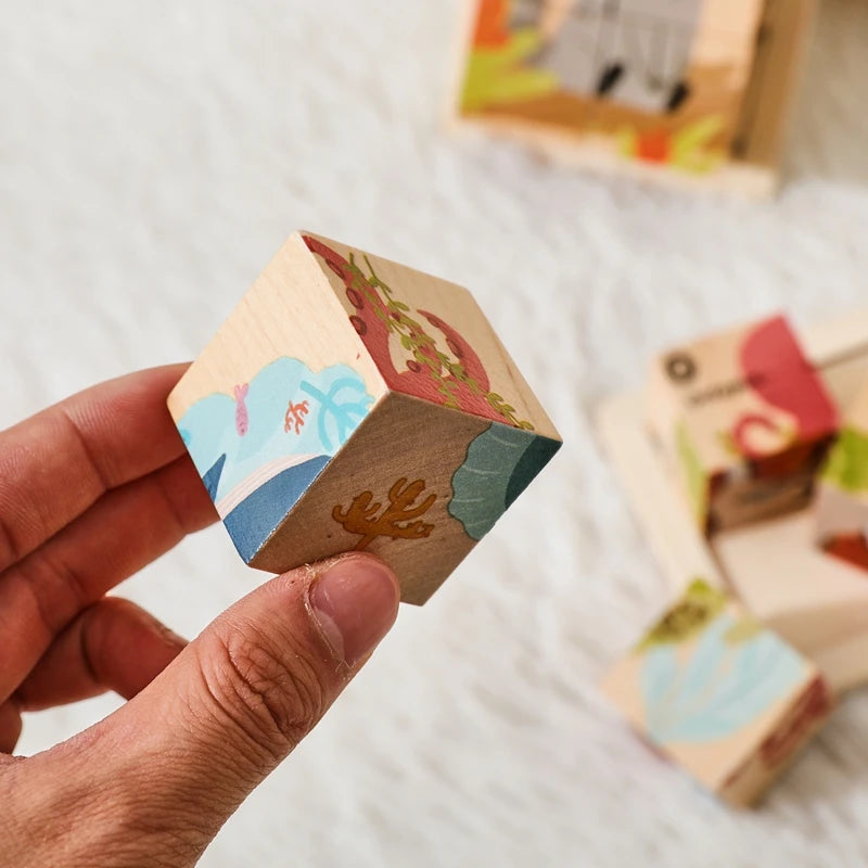 PictureBlock Puzzle™ | Montessori 4-Block Animal Matching Toy for Early Learning