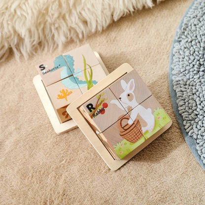 PictureBlock Puzzle™ | Montessori 4-Block Animal Matching Toy for Early Learning