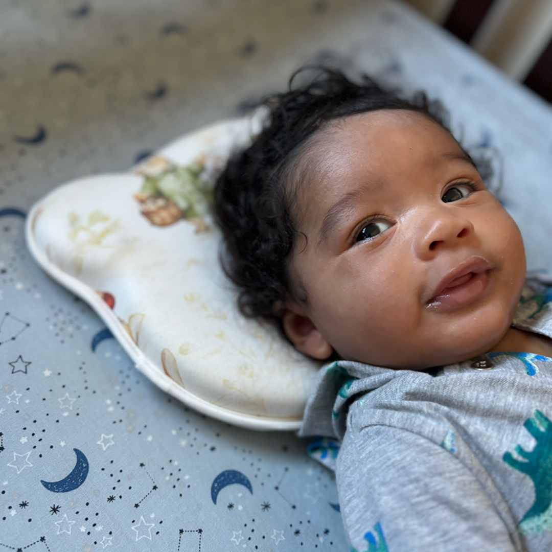 Baby Anti Flat Head Pillow – Orthopedic Memory Foam Anti-Plagiocephaly Cushion – Newborn Head Support