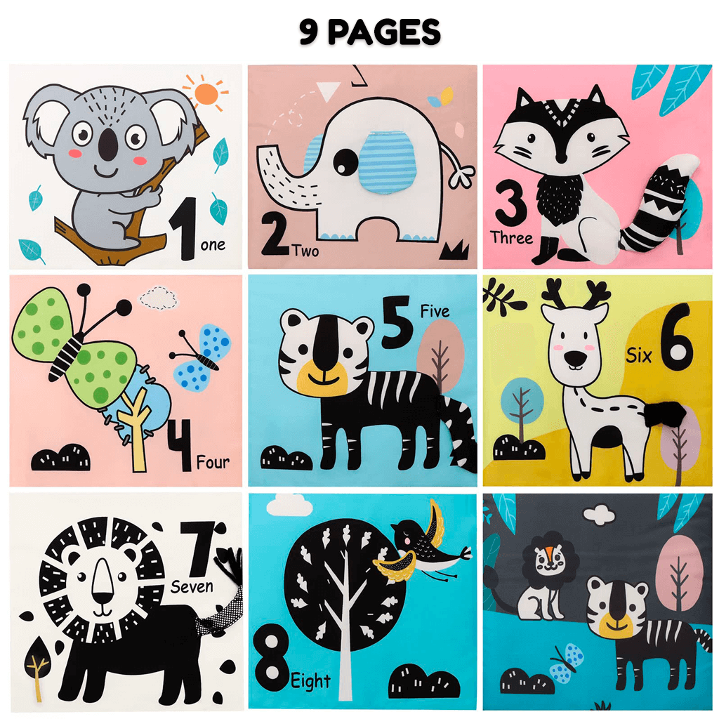 Sensory Mirror Book™ | Tummy Time High-Contrast Crinkle Book with Safe Baby Mirror