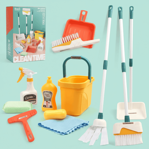 Little Helper Cleaning Set™ – Kids Housework Role Play Cleaning Kit | Mop, Brush, Bucket, Sprayer & Tools