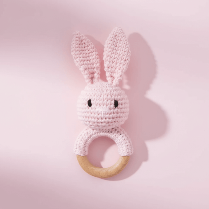 BunnyRattle™ Crochet Baby Rattle Toy | Soft Teething Ring for Newborns & Infants