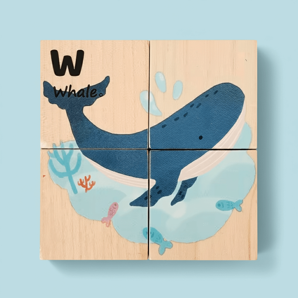 PictureBlock Puzzle™ | Montessori 4-Block Animal Matching Toy for Early Learning