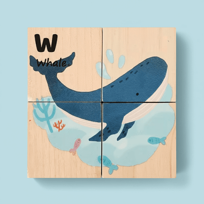 PictureBlock Puzzle™ | Montessori 4-Block Animal Matching Toy for Early Learning