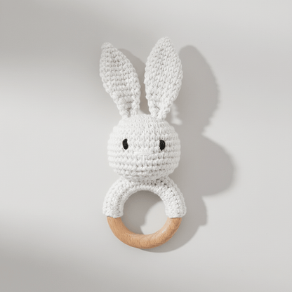 BunnyRattle™ Crochet Baby Rattle Toy | Soft Teething Ring for Newborns & Infants