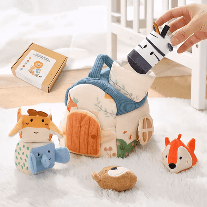 AnimalHouse™ Soft Sensory Baby Play House | Plush Animal Activity Toy