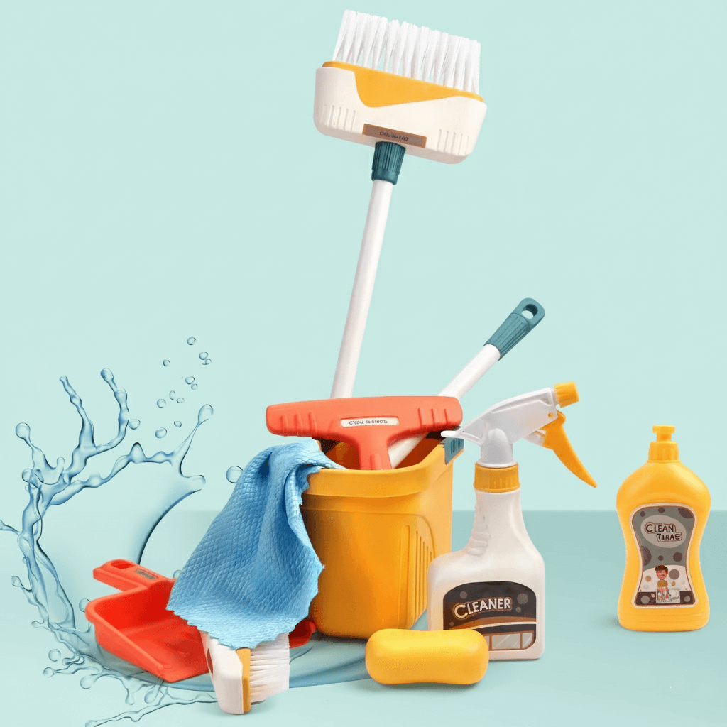 Little Helper Cleaning Set™ – Kids Housework Role Play Cleaning Kit | Mop, Brush, Bucket, Sprayer & Tools