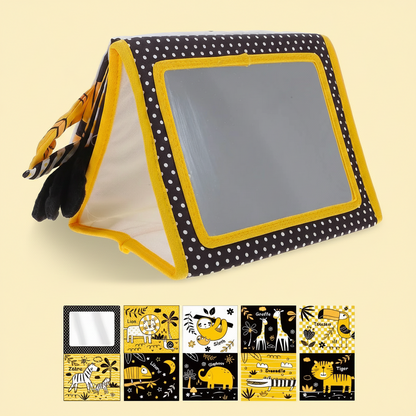 Sensory Mirror Book™ | Tummy Time High-Contrast Crinkle Book with Safe Baby Mirror