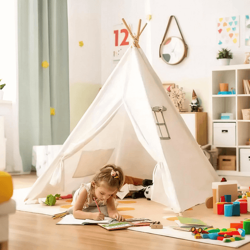 Scandi Teepee Tent™ – Indoor Play Tent, Neutral Canvas Teepee for Toddlers & Children | Minimalist Playhouse