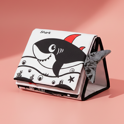 Sensory Mirror Book™ | Tummy Time High-Contrast Crinkle Book with Safe Baby Mirror