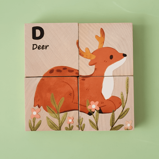 PictureBlock Puzzle™ | Montessori 4-Block Animal Matching Toy for Early Learning